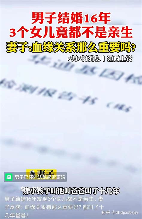 今日说话丨人生百态 亲子鉴定三个女儿非亲生，出轨妻子：血缘有这么重要？ 知乎