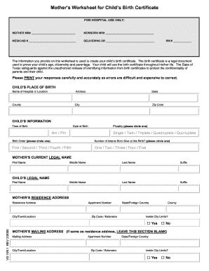 27 Printable Birth Certificate Worksheet Forms and Templates - Fillable ...