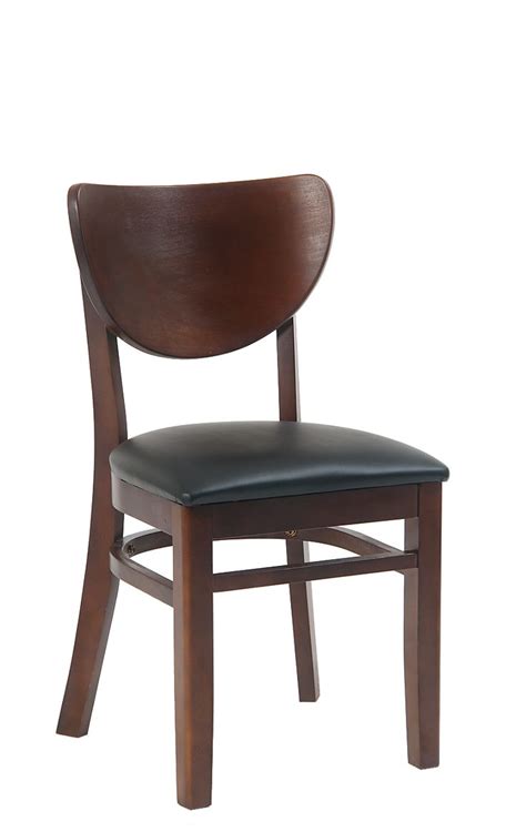 Restaurant Furniture Walnut Curved Back Wood Chair W Vinyl Seat Wood