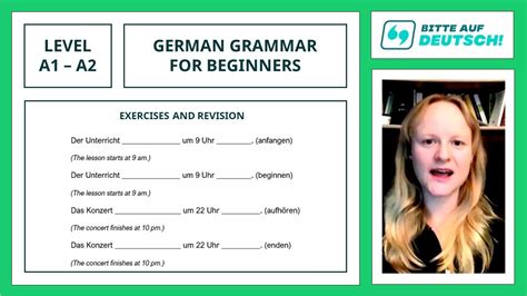 Lesson 11 Exercises And Revision Learn German Grammar For Beginners