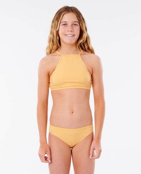 Rip Curl Luxe Rib Girl Bikini Set Orange Sorted Surf Shop