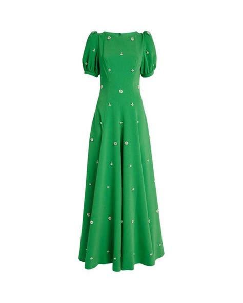 Huishan Zhang Exclusive Embellished Anastasia Gown In Green Lyst