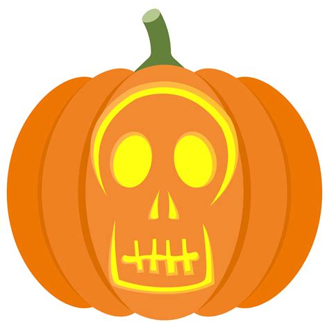 Surprised Skull Pumpkin Stencil | Free Printable Papercraft Templates