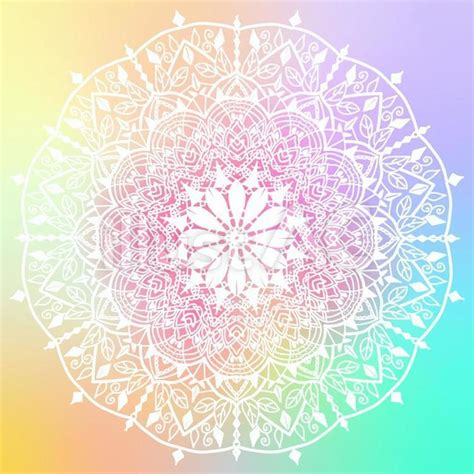 Free Vectors Mandala Background Rainbow