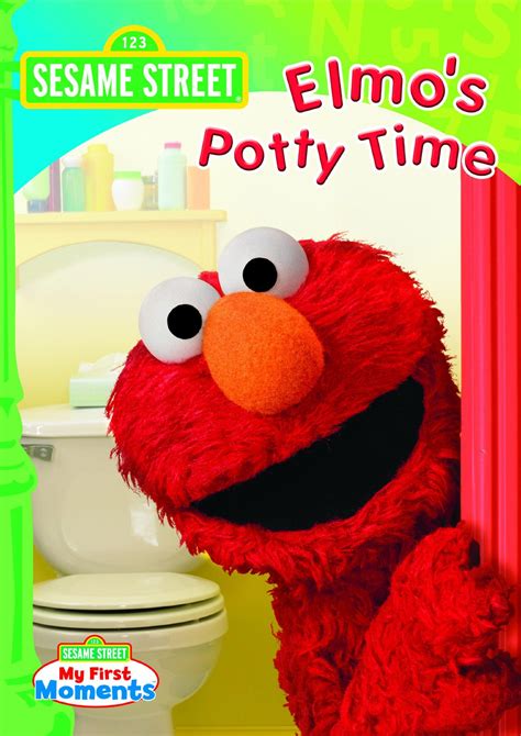 Sesame Street Elmos Potty Time Book With The Toilet In The Background