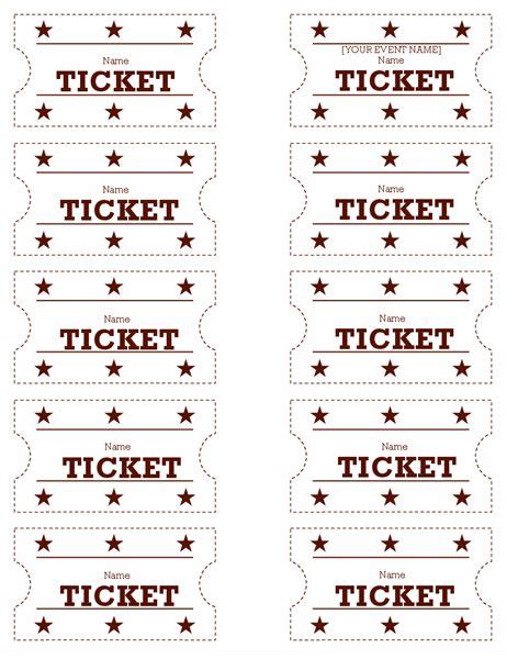 Two Red And White Tickets With Stars On Them