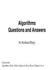 Algo 99 QandA pdf Algorithms Questions and Answers Dr Reinhard Bürgy