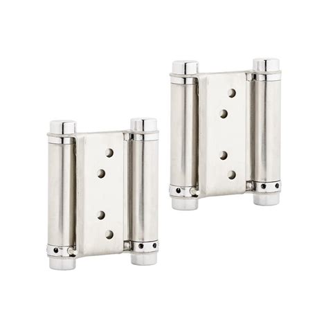 Self Closing Double Action Spring Hinge 76mm Satin Stainless Steel Pair Hiatt Hardware