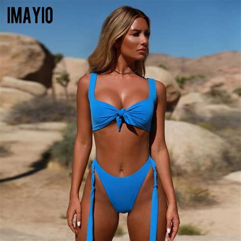 Imayio Conjunto De Bikini De Vendaje S Lido Traje De Ba O Con Lazo