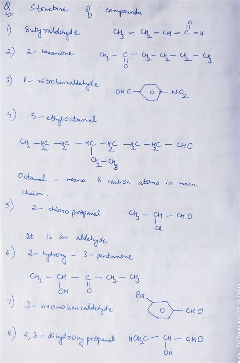 Solved Draw The Structure For Each Compound Seatwork 1