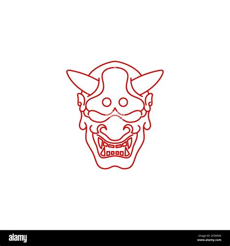 Japanese Demon Oni Mask Logo Design Stock Vector Image And Art Alamy