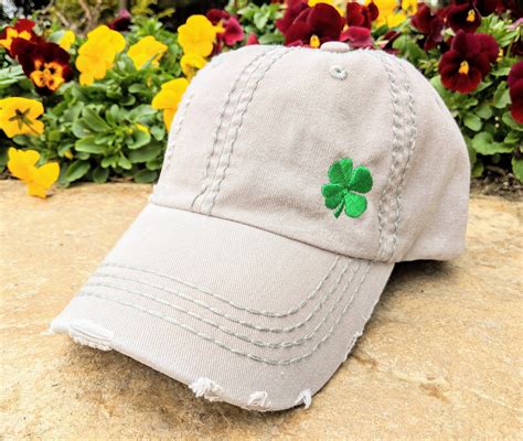 Womens Shamrock Hat Shamrock Baseball Cap 4 Leaf Clover Etsy