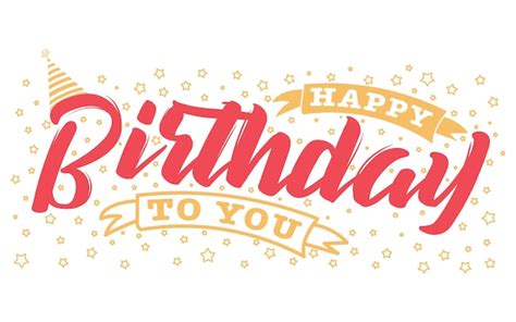 Typographie De Joyeux Anniversaire Ou Lettrage De Calligraphie Avec Des