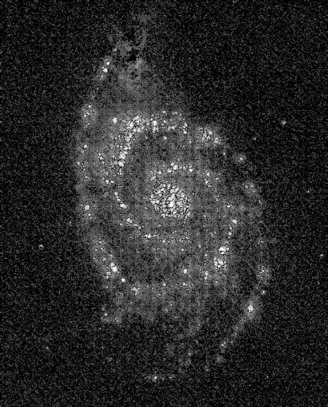 Continuum subtracted H α image of M51 with 1 5 EM pc H II phot