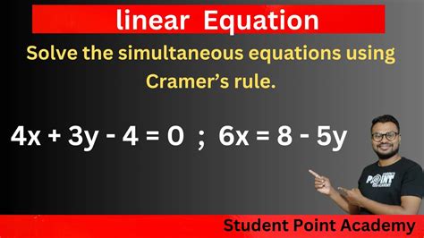 4x 3y 4 0 6x 8 5y Solve The Simultaneous Equations Using