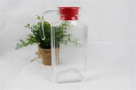 Glass Refrigerator Water Bottle Juice Bottle With Handle Vintage Water Bottle Etsy