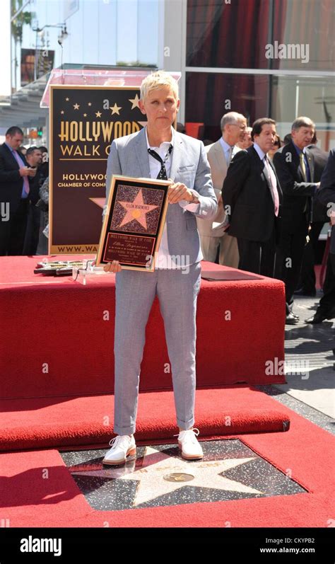 Ellen Degeneres At The Induction Ceremony For Star On The Hollywood