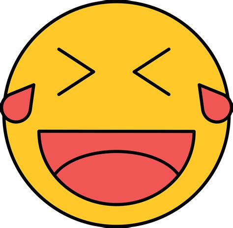 Illustration Of Laughing Face With Tears Icon In Red And Yellow Color ...