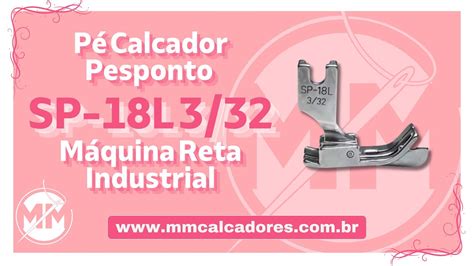 P Calcador Pesponto Lado Esquerdo C Guia Reta Industrial Mm Sp L