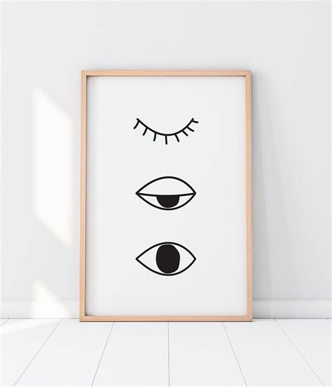 Minimal Line Art Eye Poster, Closing Eye Art Print, Boho Eye Poster - Etsy | Line art, Eye art ...