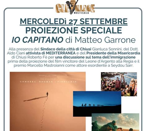 Al Clev Di Chiusi Proiezione Speciale Del Film Io Capitano Il