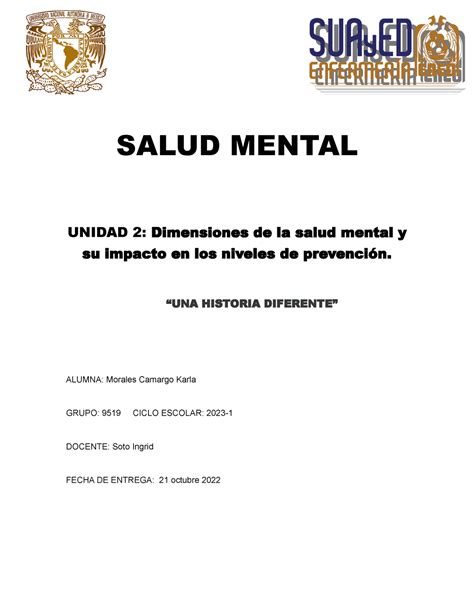 U Kmorales Actividad Integradora Salud Mental Unidad