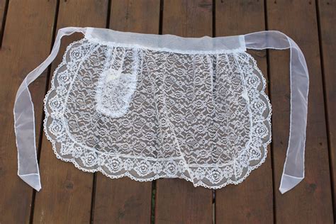 White Lace Apron Fancy Half Apron Waist Apron