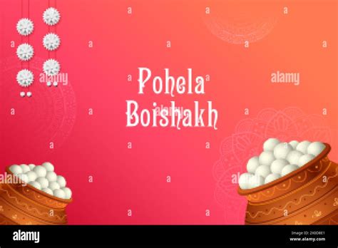 Illustration Of Greeting Background For Pohela Boishakh Bengali Happy