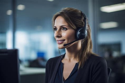 Premium AI Image Woman Working In A Call Center Office