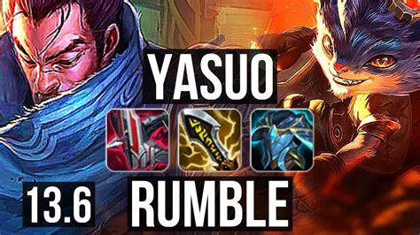 Yasuo Vs Rumble Mid 19m Mastery 1300 Games 1026 Legendary