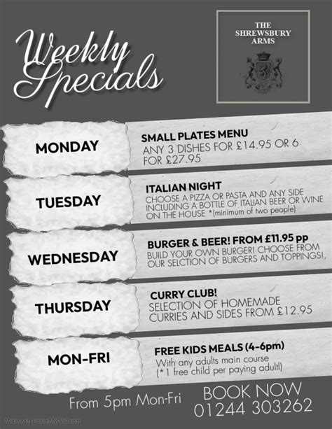 Weekly Specials Menu Flyer Template Made With Postermywall The