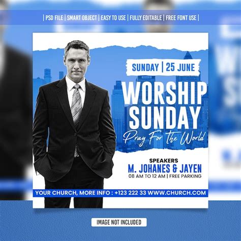 Premium Psd Church Worship Flyer Social Media Post Template Premium Psd