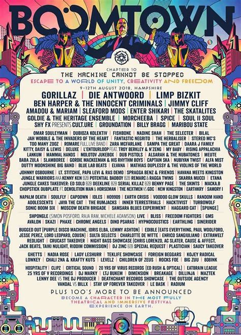 BoomTown Festival 2018 line up | Boomtown, Country music festival ...