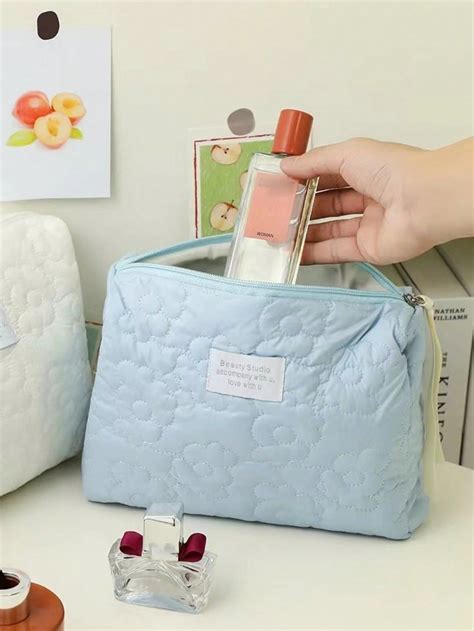 Portátil Floral Acolchoado Bolsa De Maquiagem Makeup storage bag