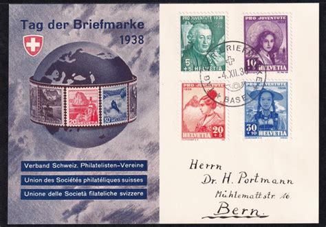 Schweiz Tag Der Briefmarke Karte Deutsch Mit Stempel Basel Und