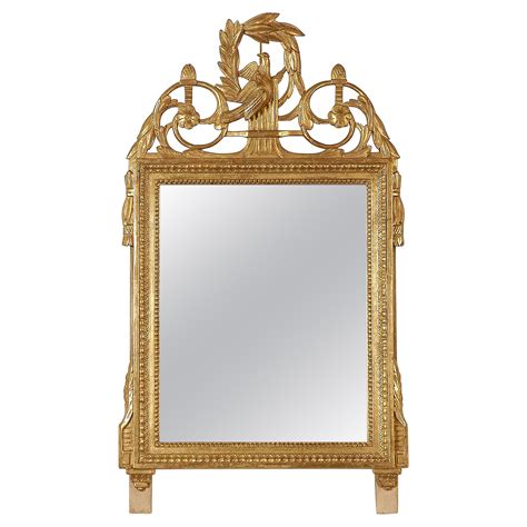 Miroir En Bois Sculpt La Main En Feuille D Argent De Style R Gence