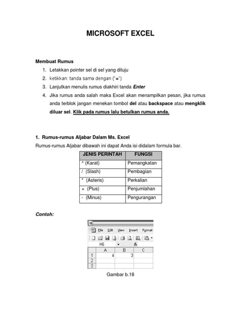 Rumus Dan Fungsi Utama Di Microsoft Excel Pdf