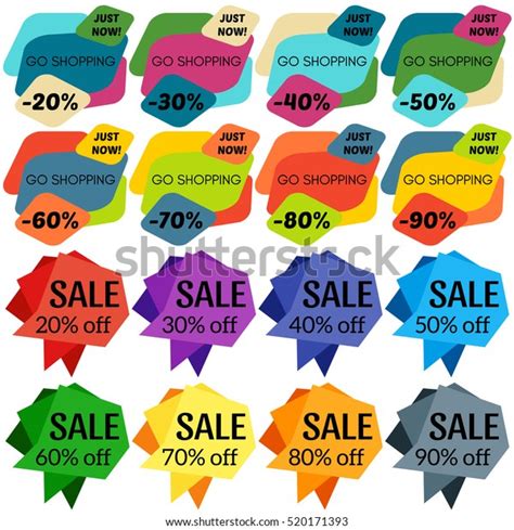 Set Sale Discount Labels Tags Emblems Stock Vector Royalty Free