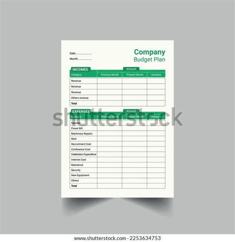 Company Budget Planner Template Design Stock Vector (Royalty Free ...