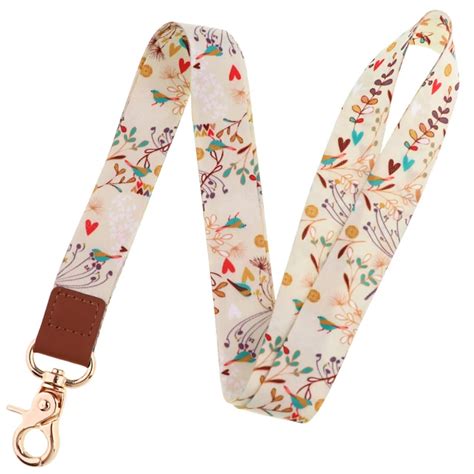 Small Leaves Neck Strap Lanyards For Keys Id Card Gym Cell Phone Straps