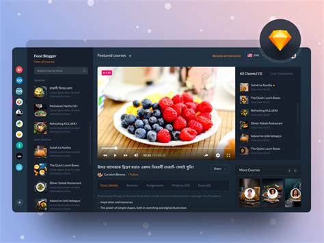 Food Blog Template - Free Sketch Resource | Sketch Elements