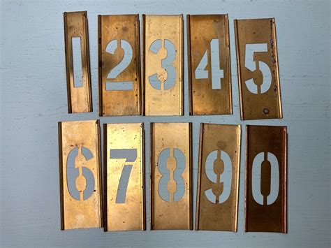 Vintage 2 Inch Brass Number Stencils - Etsy