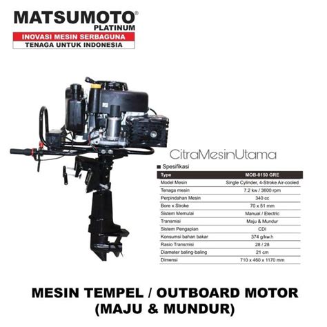 Jual Mesin Tempel Matsumoto Mob Gre Hp Outboard Maju Mundur