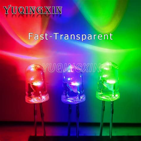 50pcs F5 5mm Fast Slow RGB Flash Red Green Blue Rainbow Multi Color