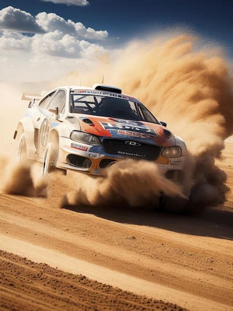 Premium AI Image | rally car on dirt track