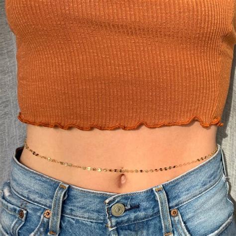 14kt Gold Coin Sequin Belly Chain Sterling Silver Belly Chain Etsy