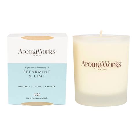 Aromaworks Spearmint And Lime Candle 220g Tesco Groceries