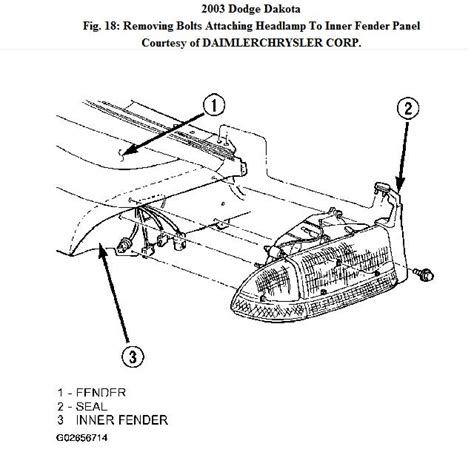 2005 Dodge Dakota Headlight Assembly Diagram Metal Replaceme