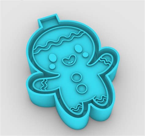 Archivo STL Christmas Cookie GINGERBREAD MAN Freshie Mold Silicone