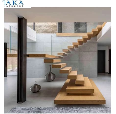 Modern Home Floating Stairs Decoration Staircase Design Wooden Treads ...